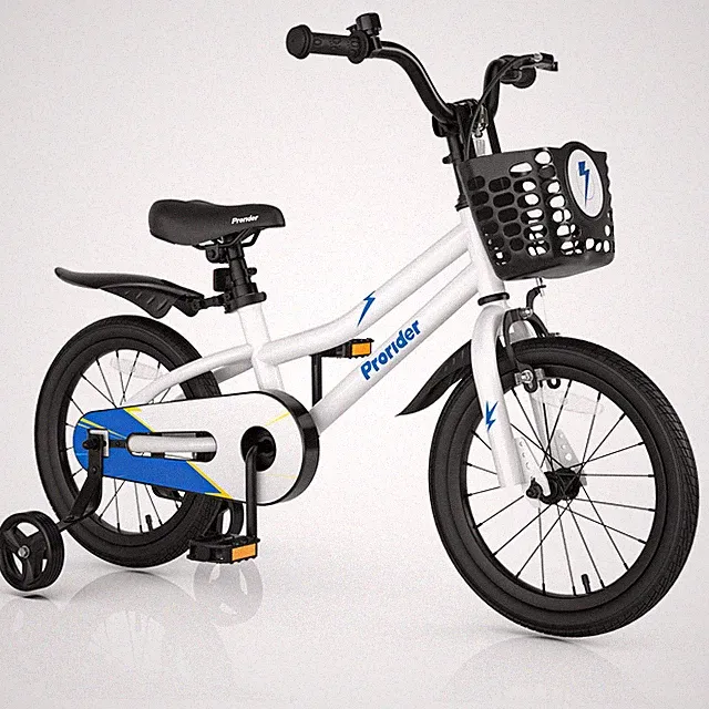 16" Kid’s Bike w/Removable Training Wheels & Basket for 4-7 Years Old White