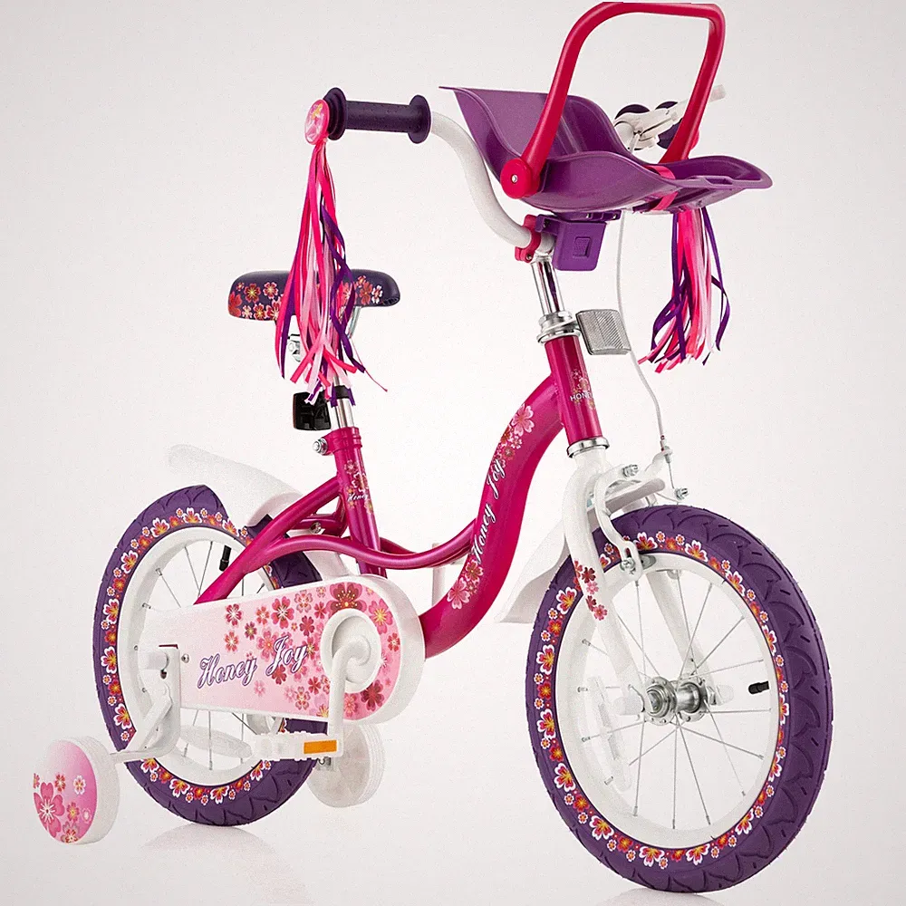 16" Kids Bike w/Doll Seat Girls Bicycle w/Training Wheels for 4-7 Years Old Girl