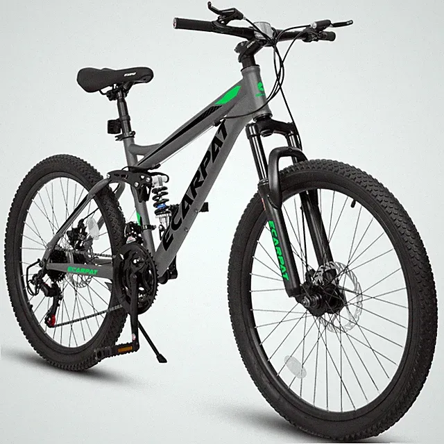 26" Wheel Mountain Bike 21 Speed Dual Suspension Disc Brake Carbon Steel Frame