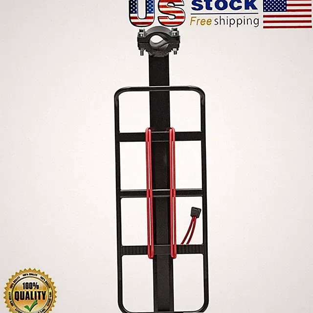 45 Lbs. Capacity Lighted Rear Bike Rack Adjustable Heavy Duty US