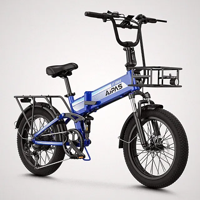 Aipas 20''Fat Tire Folding Electric Bicycle 28MPH Off-Road Ebike MTB For Adult