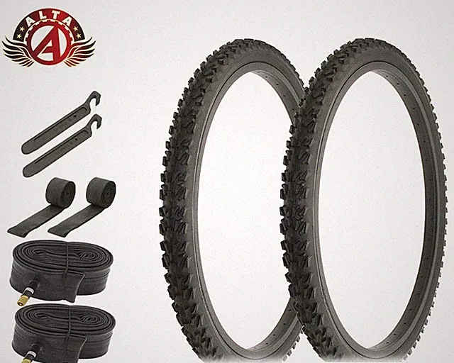 ALTA PERFORMANCE Bicycle 24" x 2.00" Black Durable TIRE MOUNTAIN Rough 8pc Set.