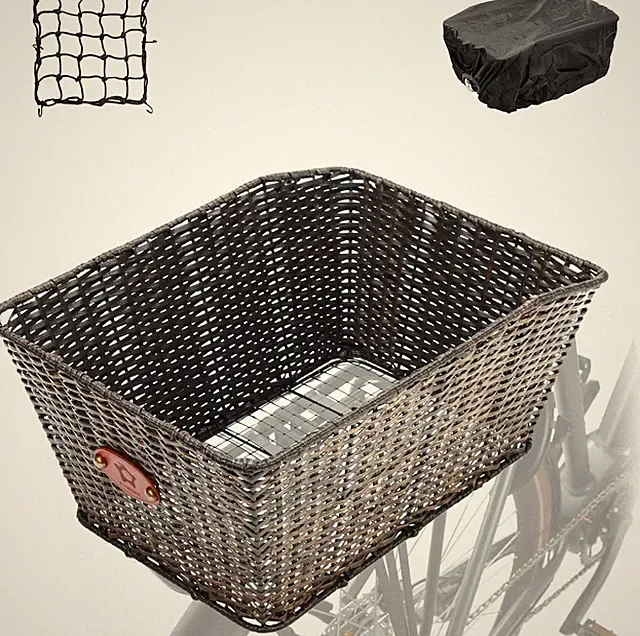 Bike Basket Rear 16"X11.4"X7.4" Natural Rattan Beach Cruiser Bike Rear Basket