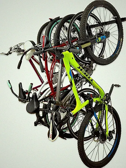 Bike Storage Rack – Heavy Duty Garage Bike Rack for 5 Bicycles, Space-Saving Ver