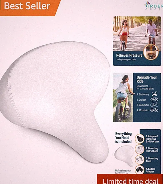 Comfort Bicycle Seat Wide Foam Support Suspension Indoor Outdoor Bike