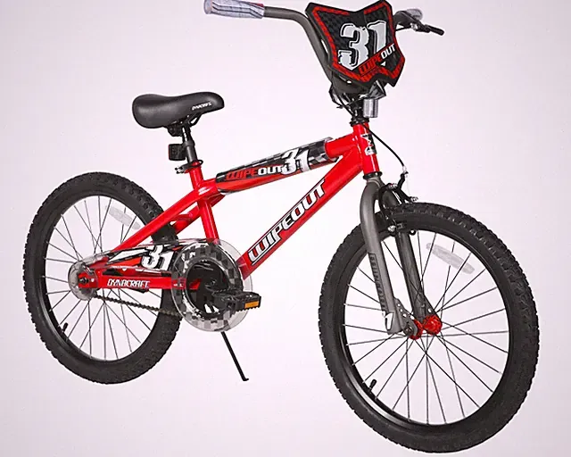 Dynacraft Wipeout Boys 20" BMX Bike, Red, For Kids Age 7-14 Years