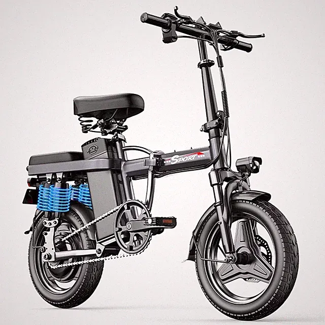Folding City Commuter Ebike - 1200W Motor, 45 Miles Range, for Adults & Teens