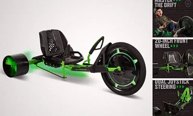 Machine 20 Inch Drift Trike, Sleek Ergonomic Design, Green 20" Green Machine