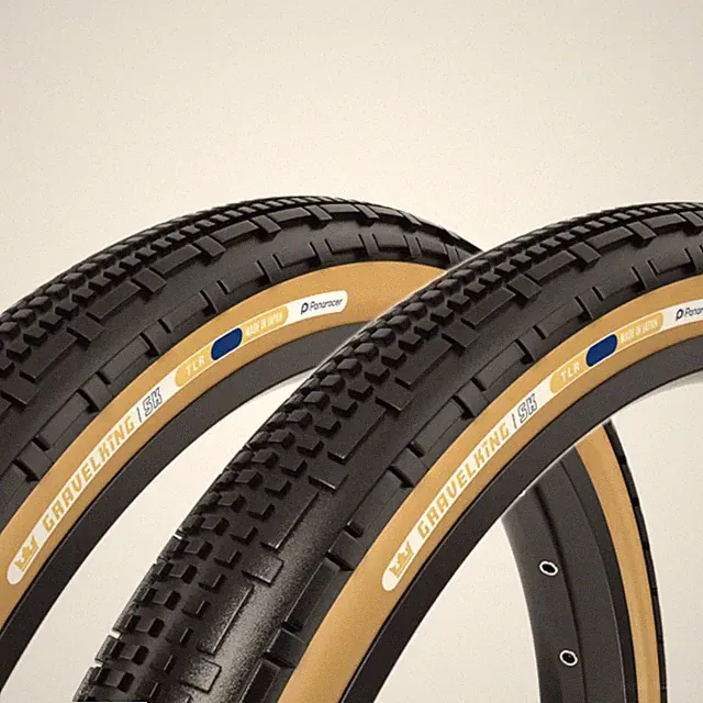 PAIR Panaracer Gravelking SK Tires 700 x 45 - Gravel Touring Road Cross Bike GUM