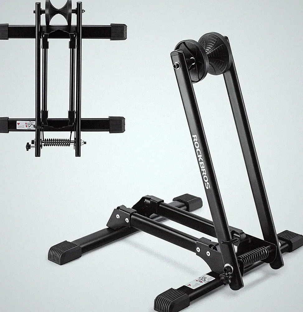 ROCKBROS Foldable Bike Stand Portable Bicycle Storage Holder Floor Parking Rack