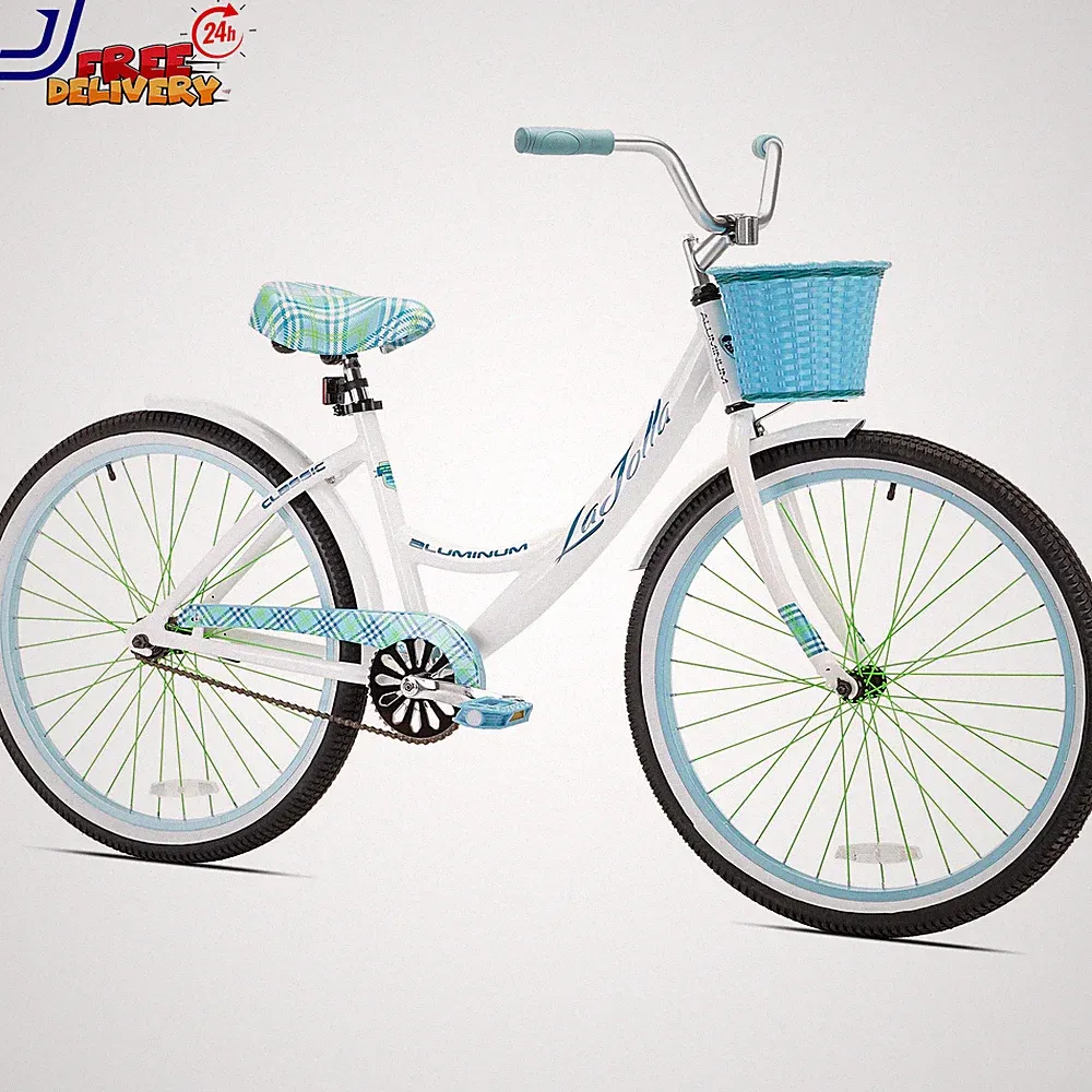 Women's 26" La Jolla Beach Cruiser Bike Perfect Fit Frame Single Speed, White